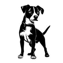 Parson Russell Terrier Logo Monochrome Design Style
