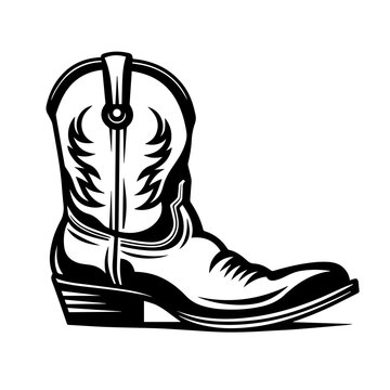 Oklahoma Boot Logo Monochrome Design Style