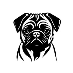 Pug Logo Monochrome Design Style