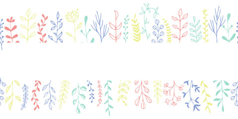 Collection of Colorful Leaves and Flowers Vector Botanical Decorative Illustration