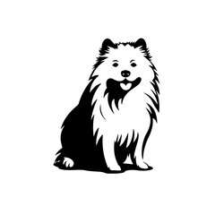 Samoyed Logo Monochrome Design Style
