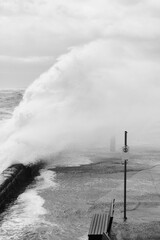 Giant Waves Crashing Over Mornington Jetty. Mornington Pier is a popular destination for a range of...
