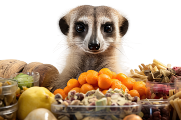 Animal Suricate Scours Savanna for Snacks on a White or Clear Surface PNG Transparent Background
