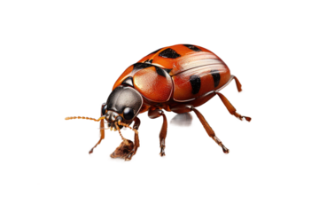 Animal Tiny Bedbug Perches on Fragile Branch on a White or Clear Surface PNG Transparent Background