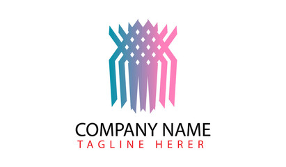 Vector  logo design template with black and red triangles. Can be used as an icon for application or corporate identity