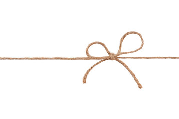 Twine tied in a bow isolated on a transparent background.