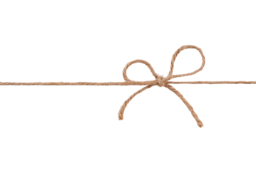 Twine tied in a bow isolated on a transparent background.
