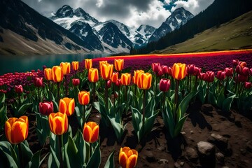tulips in the mountains