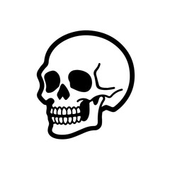 skull laughing Logo Monochrome Design Style