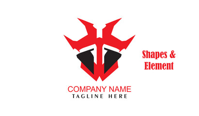 Vector  logo design template with black and red triangles. Can be used as an icon for application or corporate identity