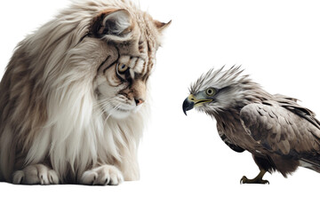 Obraz premium Animal Cat With Eagle Sky Sovereign on a White or Clear Surface PNG Transparent Background