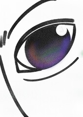 Vector image of a person with intense eyes, drawing a face