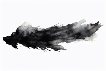 Bold Elegance: Black Paint Brush Strokes in Watercolor Isolated on a Transparent Background - obrazy, fototapety, plakaty