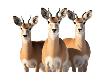 Animal Unified Impala Herd Moving Together on a White or Clear Surface PNG Transparent Background