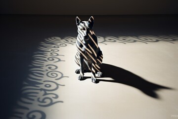 Photo of an animal's shadow casting a unique pattern. Generative AI