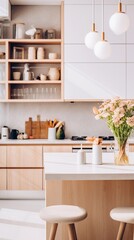 Fototapeta na wymiar modern kitchen interior for instagram story