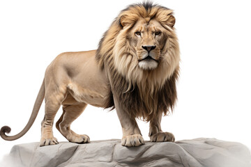 Fototapeta premium Animal Stone Throne Majestic Lions Resting Place on a White or Clear Surface PNG Transparent Background