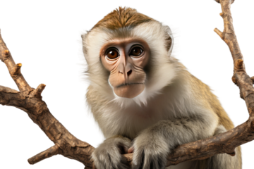 Animal Primate Lounge Monkey Relaxing Aloft on a White or Clear Surface PNG Transparent Background