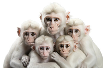 Animal Ivory Collective White Monkey Assembly on a White or Clear Surface PNG Transparent Background