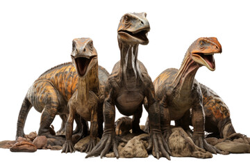 Animal Parasaurolophus Group Dynamics Dino Gathering on a White or Clear Surface PNG Transparent...