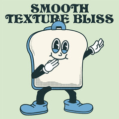 Bread Character Design With Slogan Smooth Texture Bliss