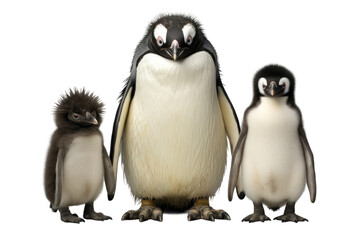 Animal Frozen and Arid Encounter Penguin Ostrich on a White or Clear Surface PNG Transparent Background
