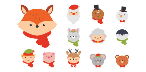 Obraz premium Christmas Characters Vector