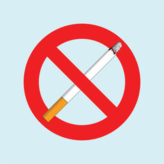 No Smoking Sign Vector Illustration Icon Cigarette Icon
