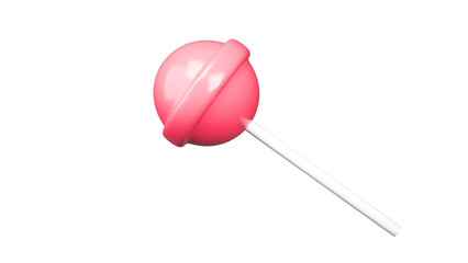 pink lollipop isolated on white