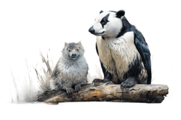 Animal Unlikely Pairing Pied Kingfisher Polar Bear on a White or Clear Surface PNG Transparent Background