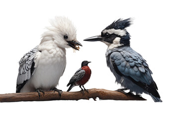 Fototapeta premium Animal Endemic Wonder Meets Pied Kingfisher on a White or Clear Surface PNG Transparent Background
