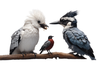 Animal Endemic Wonder Meets Pied Kingfisher on a White or Clear Surface PNG Transparent Background