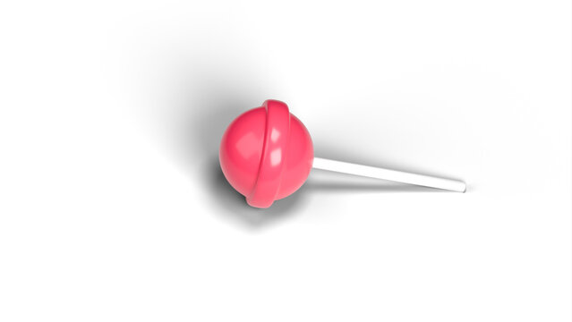 pink lollipop isolated on white