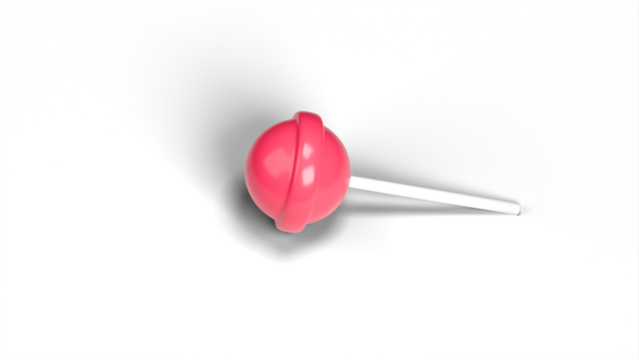 pink lollipop isolated on white