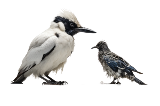 Animal Contrasting Wildlife Pied Kingfisher Polar Bear on a White or Clear Surface PNG Transparent Background