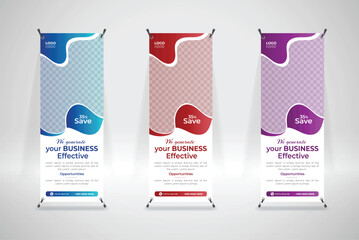 creative minimal business Rollup & x stand banner design template