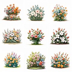 flower bush set