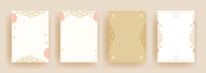artistic universal template in set. Beautiful banners with flowers design. Vector illustration for card, banner, invitation, social media post, poster, mobile apps, advertising
