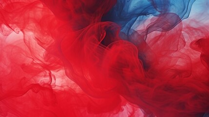 Red ink abstract background. Acrylic paint backdrop for perfume, hookah, cosmetics. Mysterious smoke clouds, colorful fog - obrazy, fototapety, plakaty