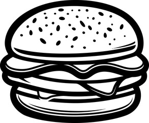 Hamburger restaurant icon silhouette. Vector template for logo design.