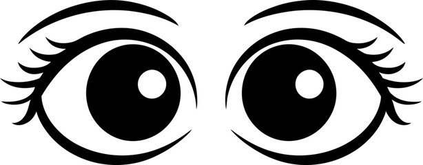 Cartoon eyes silhouette icon. Eps10 Vector template design. - obrazy, fototapety, plakaty
