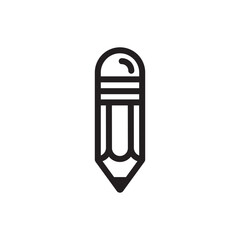 Pencil icon vector illustration. Stationery, back to school symbol