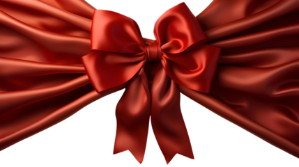 Red gift bow on a transparent background: postcard, screensaver, layout, congratulations, holiday, gift, surprise, bright, big