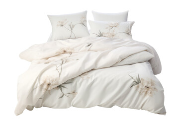 Linen Luxury for Your Bed on Transparent Background, PNG, Generative Ai