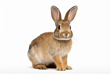 Obraz premium Transparent Tranquility: Rabbit Portrayed Alone in a Clear Background