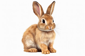 Obraz premium Whiskered Elegance: Isolated Rabbit on a Transparent Background