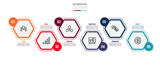 Timeline chart business infographic template.
