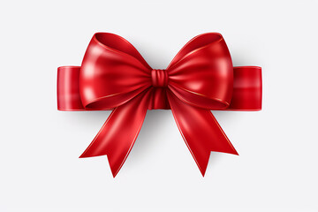 Red ribbon and bow isolated against transparent background
