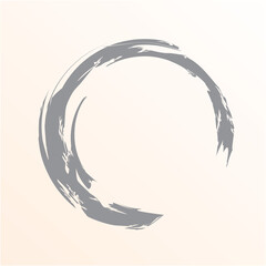 Circle frame painted with brush strokes on background vector design element