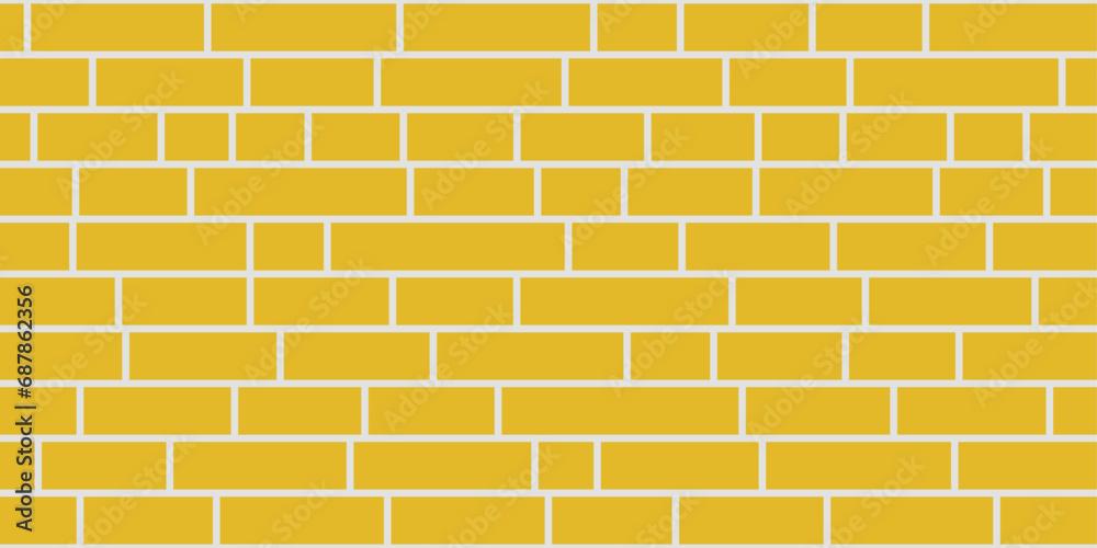 Poster brick wall made of yellow blocks. seamless pattern of bricks.